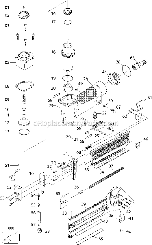 Page A Diagram and Parts List for BN200SB 17179001 Porter Cable Nailer
